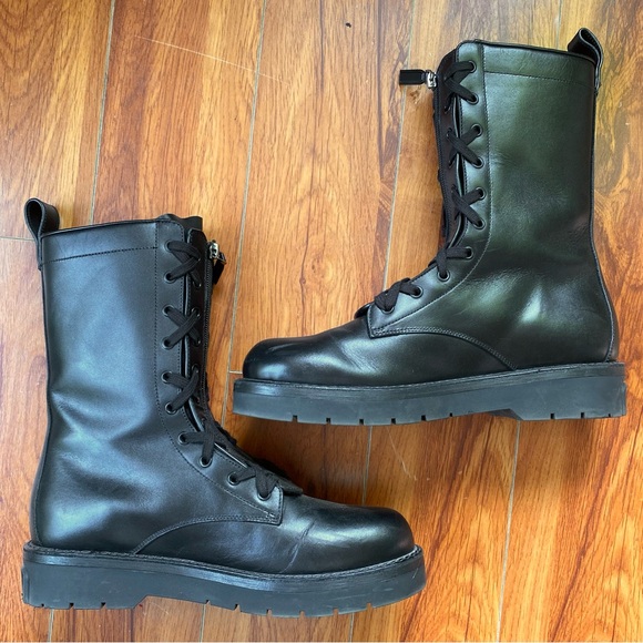 Valentino Garavani Leather Combat Boots